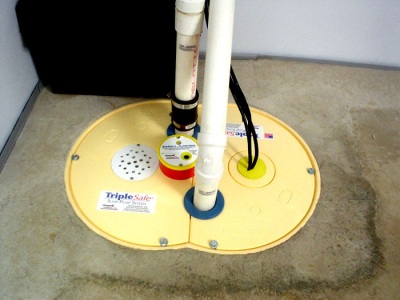 Sump Pump install by Tavares Plumbing and Pumps - TripleSafe Sump Pump System